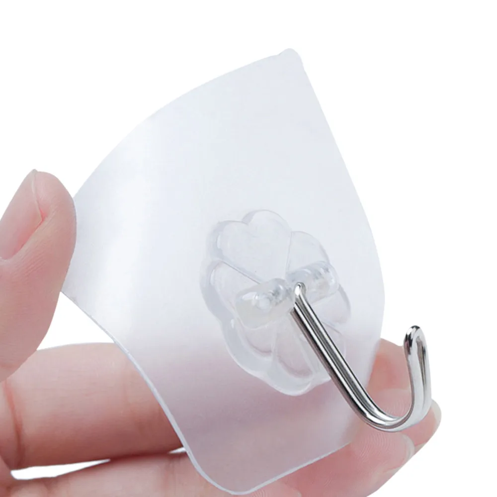 

6PC Strong Transparent Suction Cup Sucker Wall Hook Kitchen Holder Bathroom Accessories Wall Storage Hangers Shelf Organizer
