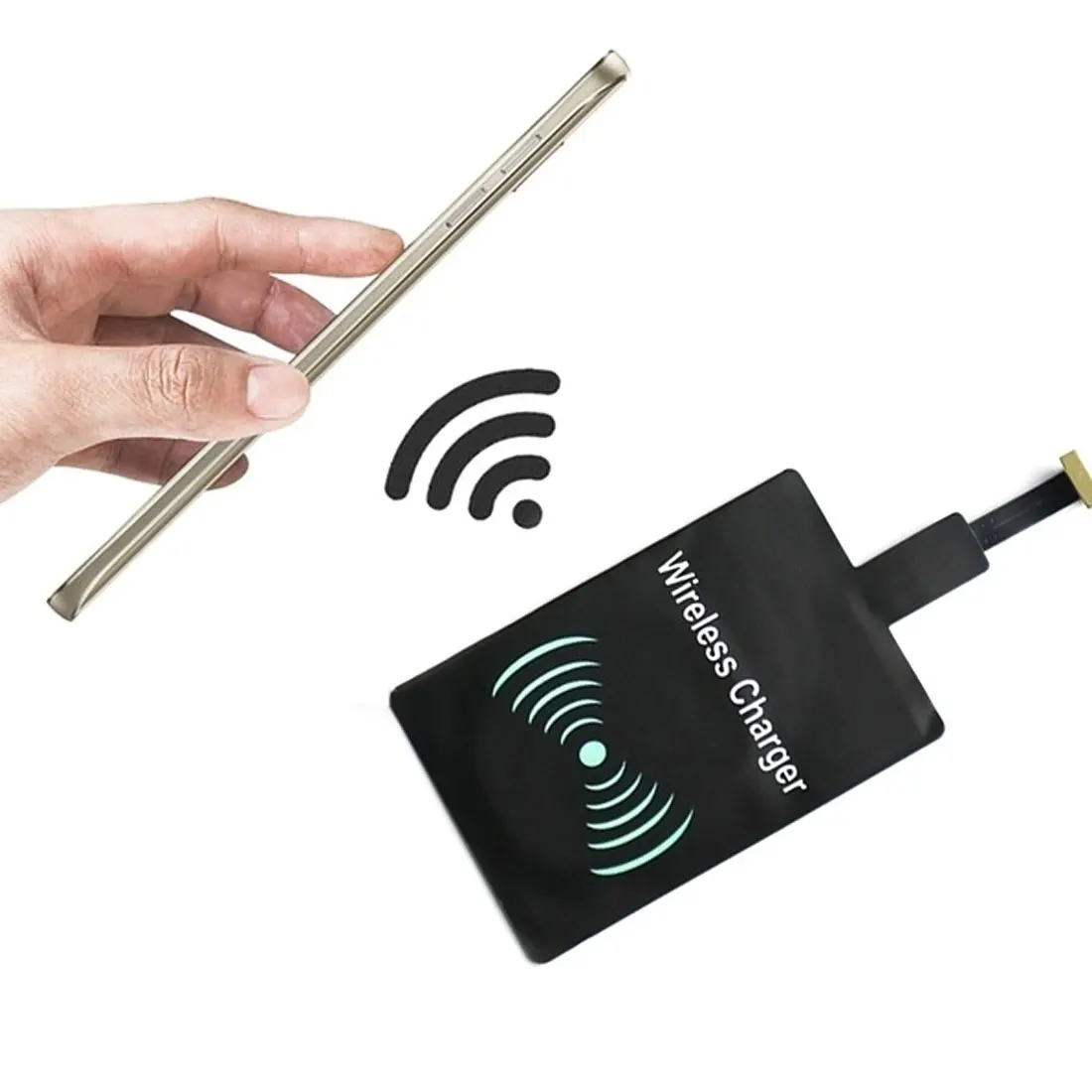Модный Универсальный Черный QI беспроводной зарядный приемник для Android Micro USB Type c