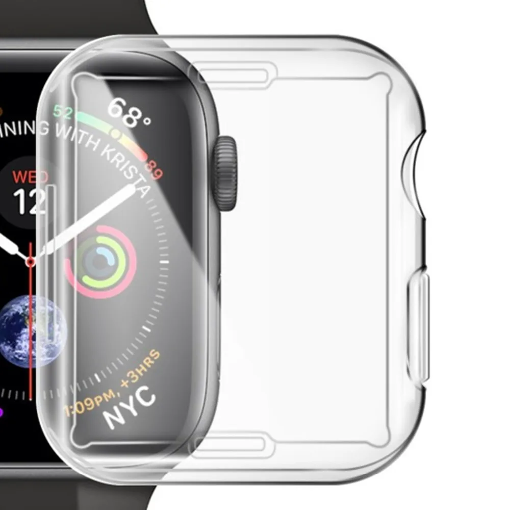 Чехол для Apple Watch 4 3 2 40 мм 44 прозрачный ультратонкий защитный чехол из ТПУ HD iWatch 38 42