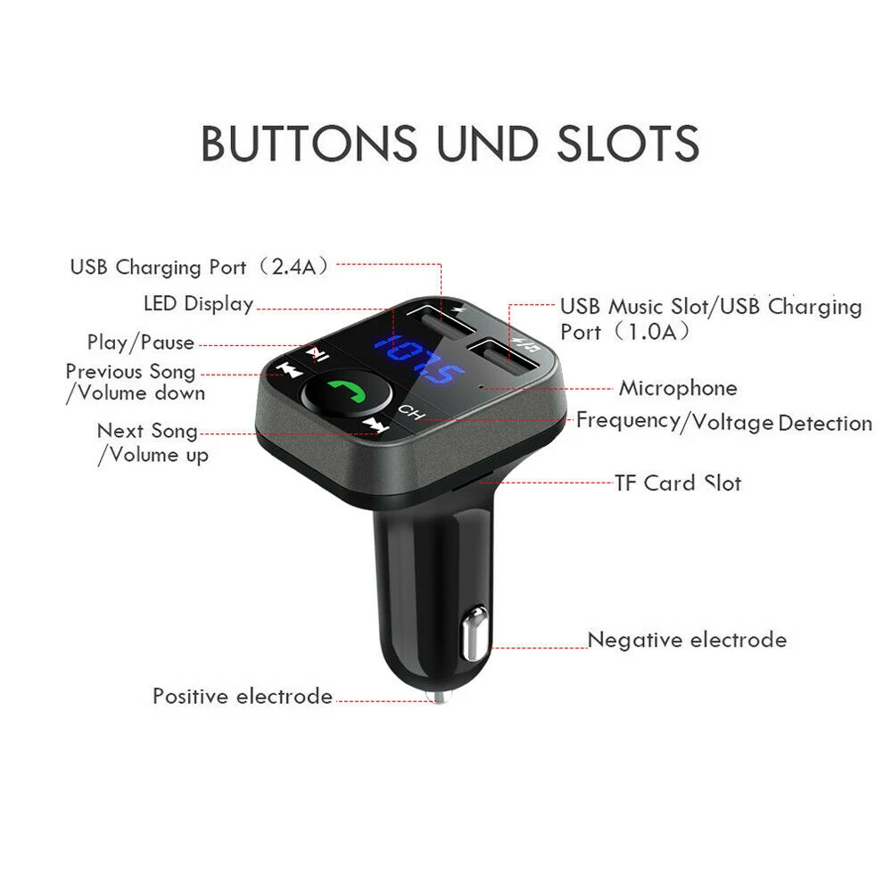 Автомобильное зарядное устройство 12 В автомобильный FM передатчик универсальный