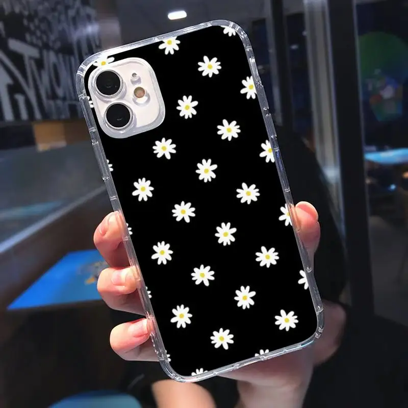 

Fashion little daisy Phone Case Transparent soft For iphone 5 5s 5c se 6 6s 7 8 11 12 plus mini x xs xr pro max
