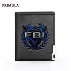 Модные крутые с надписью ФБР (FBI) чёрный заказанный джемпер Pu кожаный бумажник для мужчин кредитной карты держатель короткий бумажник кошелек мужской