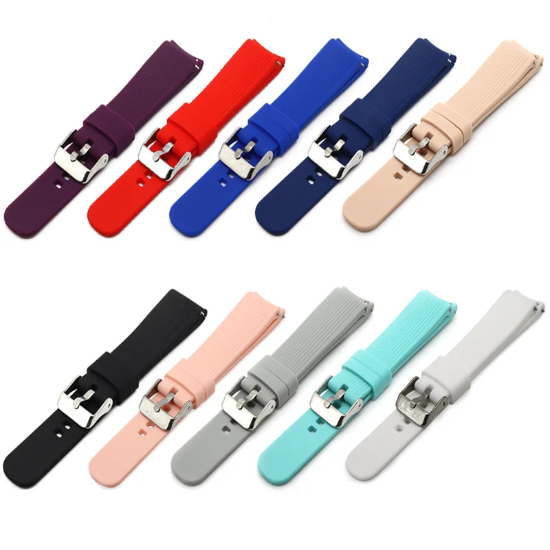 20mm 22mm Band Strap For Huawei watch Samsung Galaxy watch 3 42mm 46mm active 2 Gear S3 Bracelet Silicone replacement strap