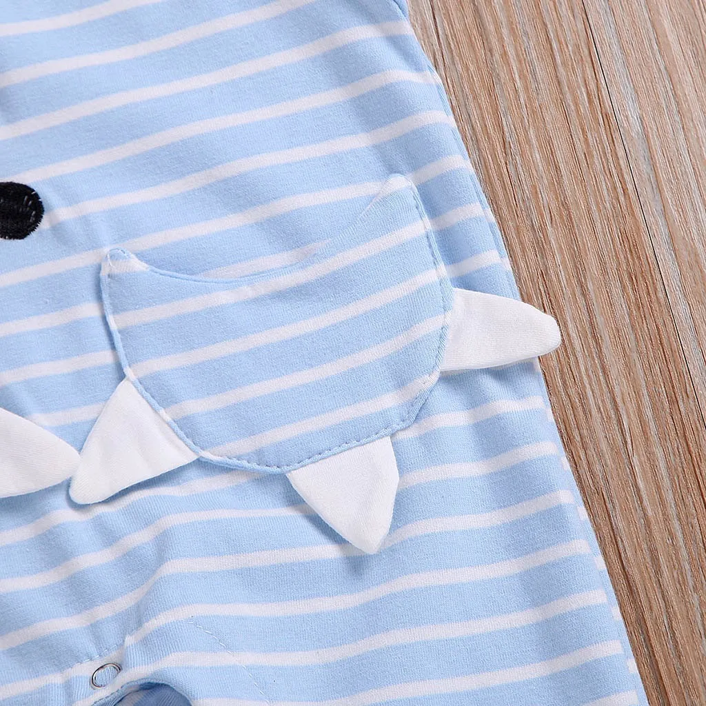 Одежда для малышей Детский комбинезон с короткими рукавами в полоску кроликом и