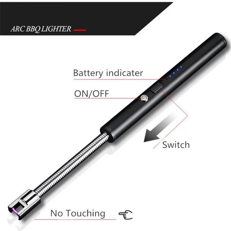 Перезаряжаемая кухонная зажигалка для свечей с длинной ручкой электрическая