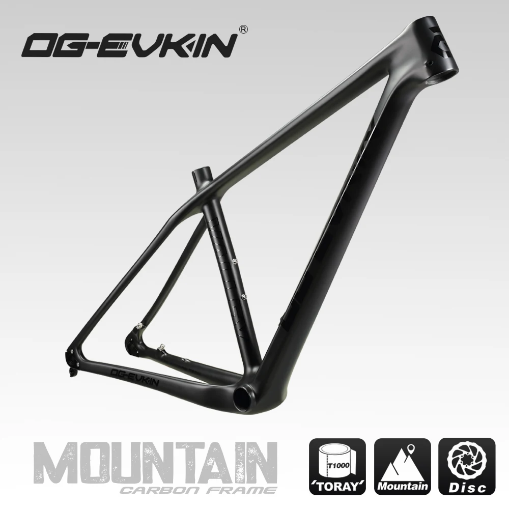Cuadro de bicicleta de montaña de carbono, OG-EVKIN, freno de disco, 29er, BB92, UD, mate, 31,6mm, 135xQR, disco de 142x12mm