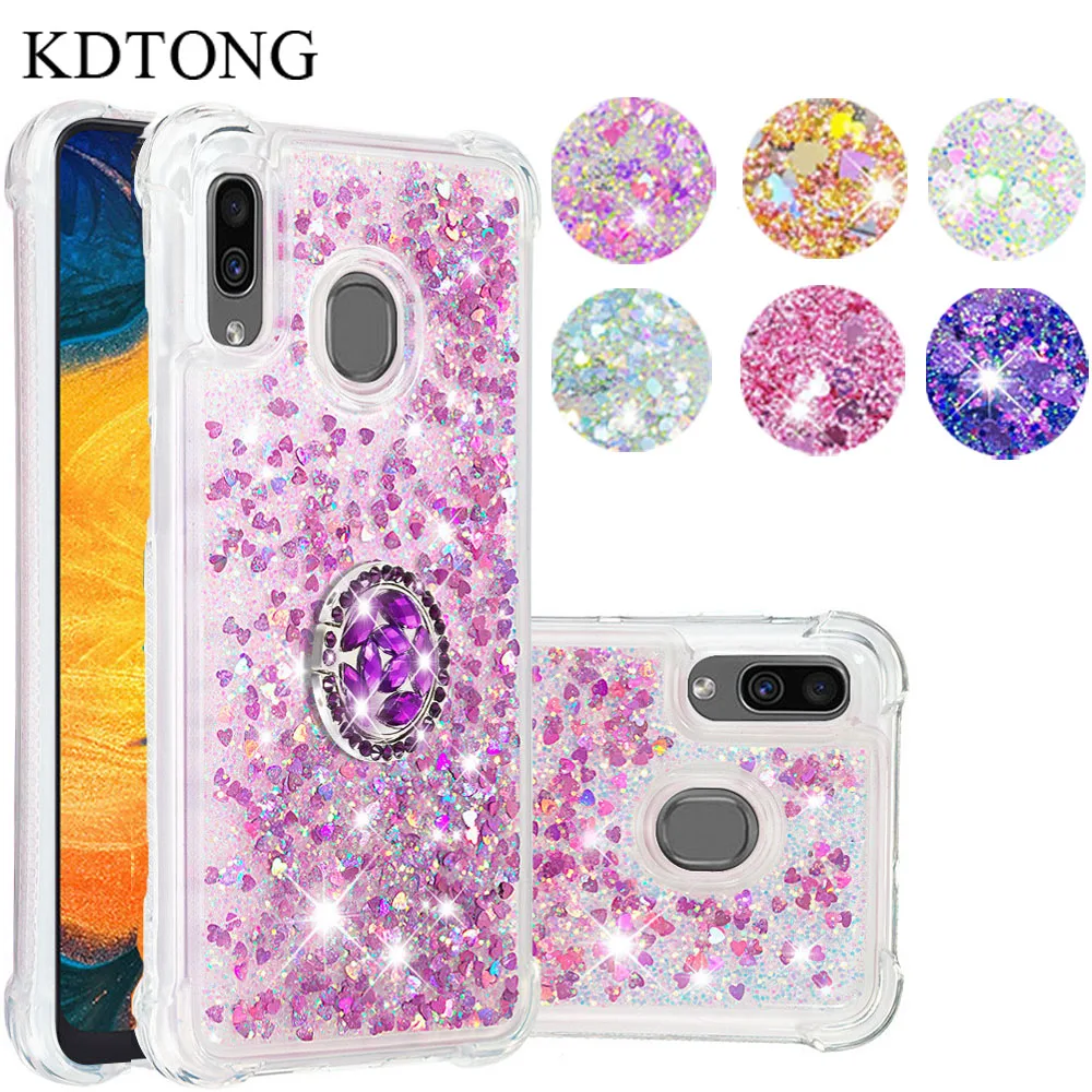 

KDTONG Case For Samsung Galaxy A20 A30 A40 Case Glitter Liquid Ring Transparent Soft Silicone Cover For Galaxy M10 M20 M30 Case