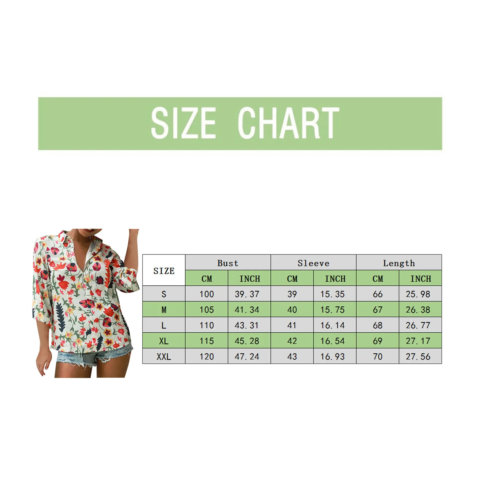 

Blouse Women Flower Printed Turn-down Collar Tops 3/4 Sleeve Workout Shirts Casual Loose Tees Blusas Mujer De Moda 2021#25