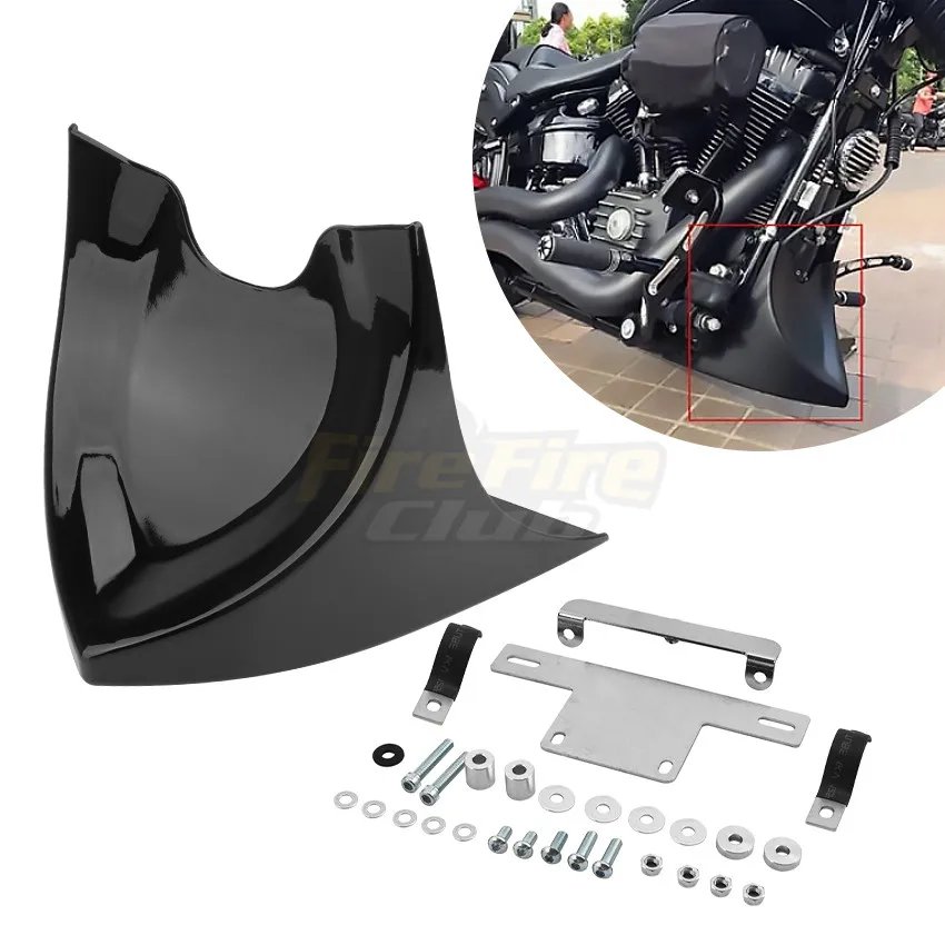 Universal Motorcycle Black Lower Chin Fairing Front Spoiler For Harley Fatboy Softai V-RODSportster XL Touring Glide All Model