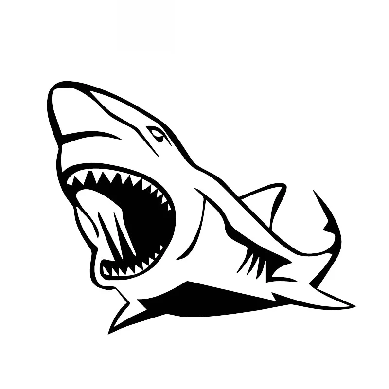 

Car Sticker Ferocious Shark with Big Mouth Open PVC Car Decoration Accessories Decal Creative Waterproof Black/white,16cm*14cm