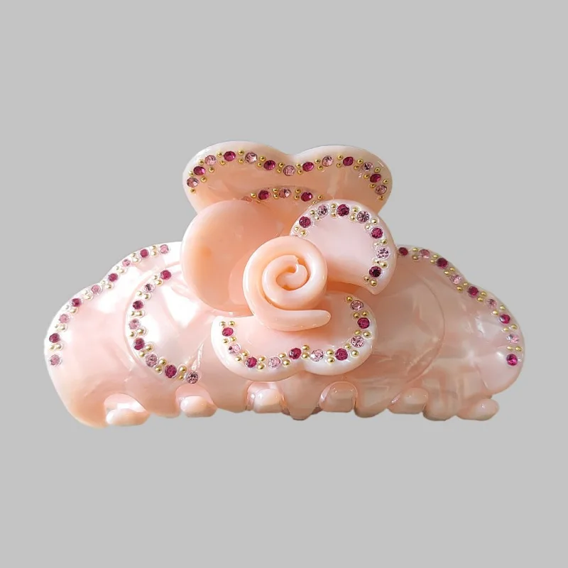 Заколка для волос в стиле ретро нишевая заколка с цветами и бриллиантами зажимом