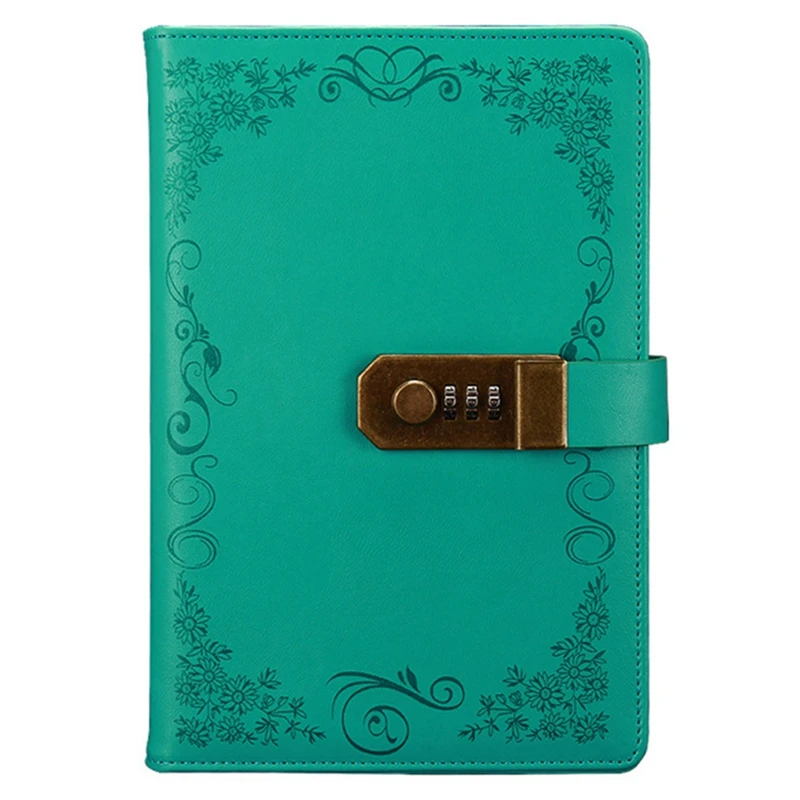 2 шт. блокнот из искусственной кожи с замком розовый/зеленый|Записные книжки| |