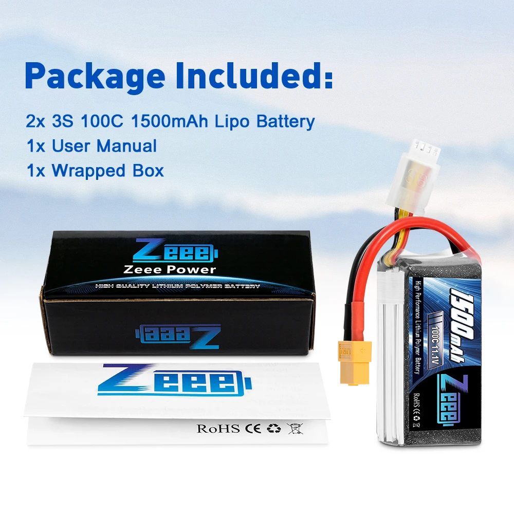 zeee 2 блока 111 v 1500mah 100c 3s литий полимерны