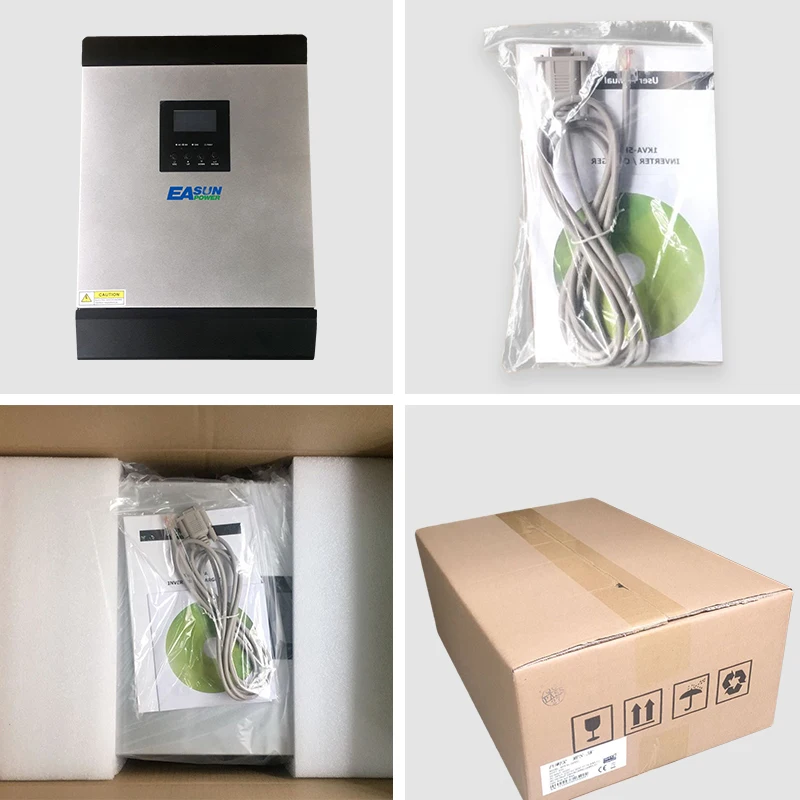 

EASUN POWER MPPT Solar Inverter 2400W 3KVA 24V 220V Hybrid Inverter Pure Sine Wave Built-in 60A MPPT Solar Controller Charger