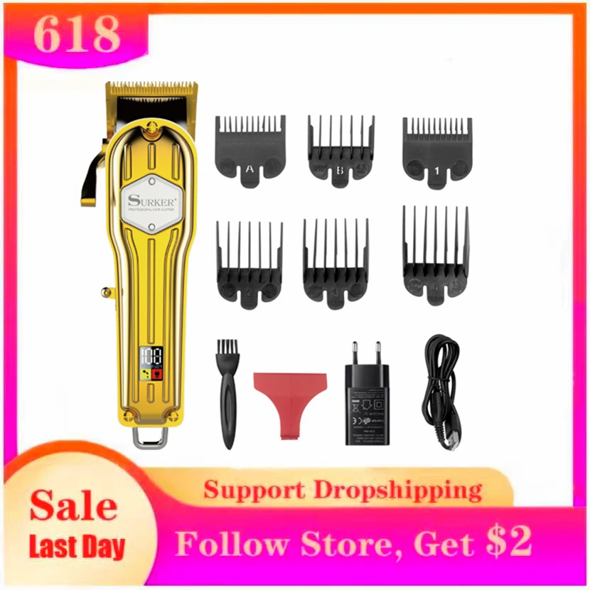 

cordless powerful hair clipper LED display professional hair trimmer for men hair cutter hair cutting machine haircut adjustable