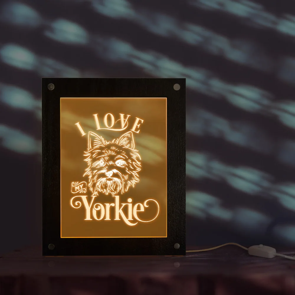 I Love My jorkie Puppy Dog Portrait светодиодный освещение рамка для фото под заказ