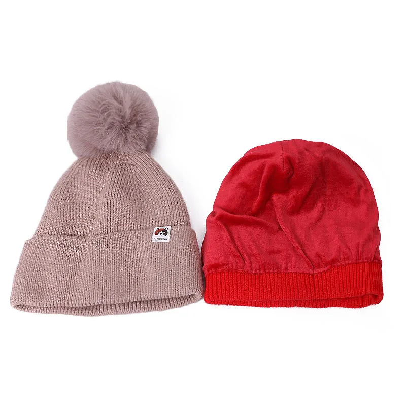 

2021adult Boy girl babyWinter Pompon Hat And Mask Set Child Windproof Outdoor Warm Knitted Hat Face Protective Mask Bonnet Set