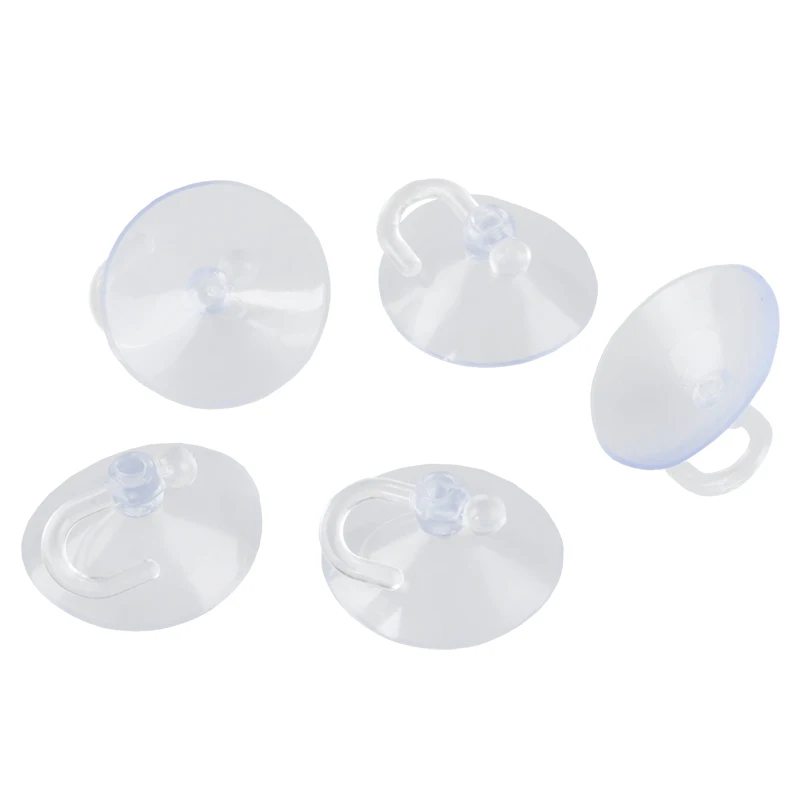 

5 Pcs Bathroom Kitchen Glass Clear Suction Cup Hook Wall Hangers
