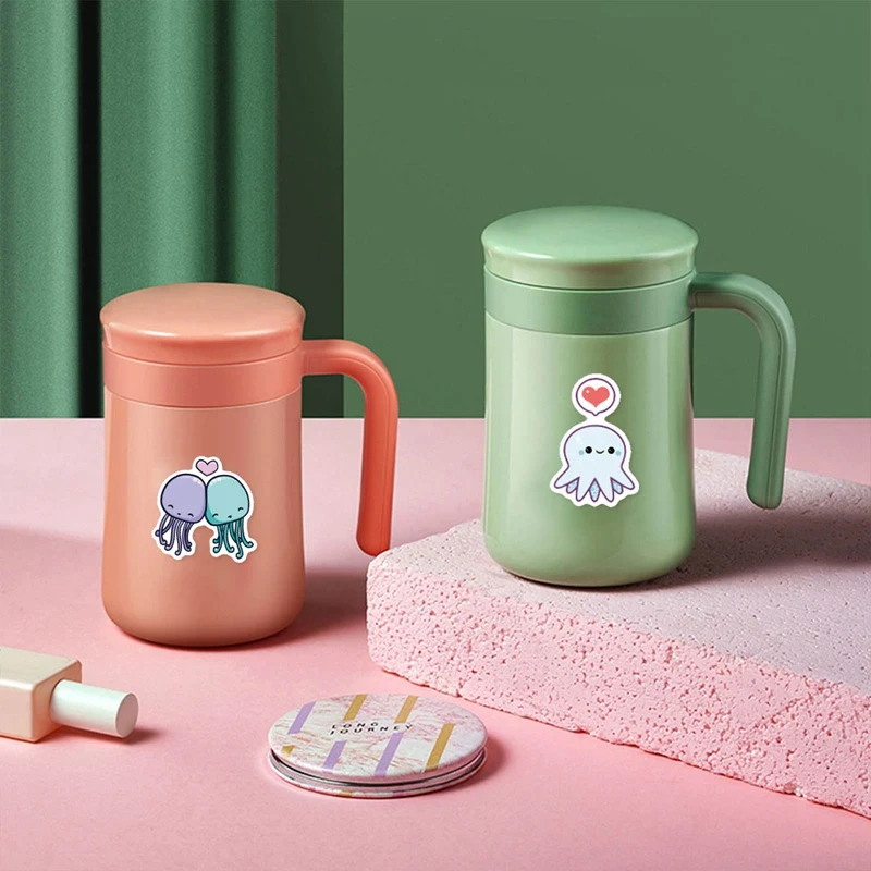 

50pcs Creative Cute Homemade Marine Life Waterproof Graffiti Stickers Scrapbook Stickers Laptop Luggage Decoration Stickers