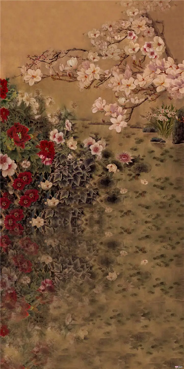 

Photography Props Backdrop Photo Studio Outdoor Wedding Dress Children's Photo Oil Painting Style Flower Background Cloth