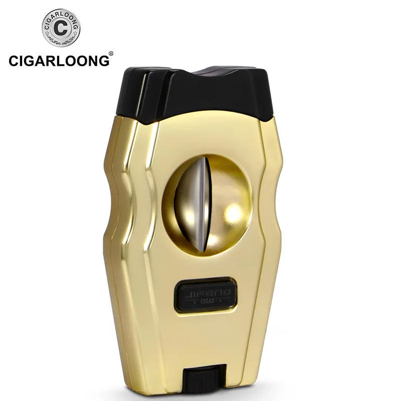 black-gold CIGARLOONG портативный металлический резак для сигар из нержавеющей стали Роскошные гаджеты шесть цветов на выбор V сигары резак CL-JV001 - Цвет: black-gold