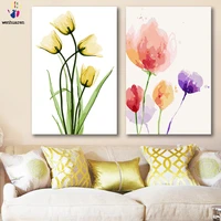 diy colorings pictures by numbers with colors tulip watercolor illustration picture drawing painting by numbers framed home