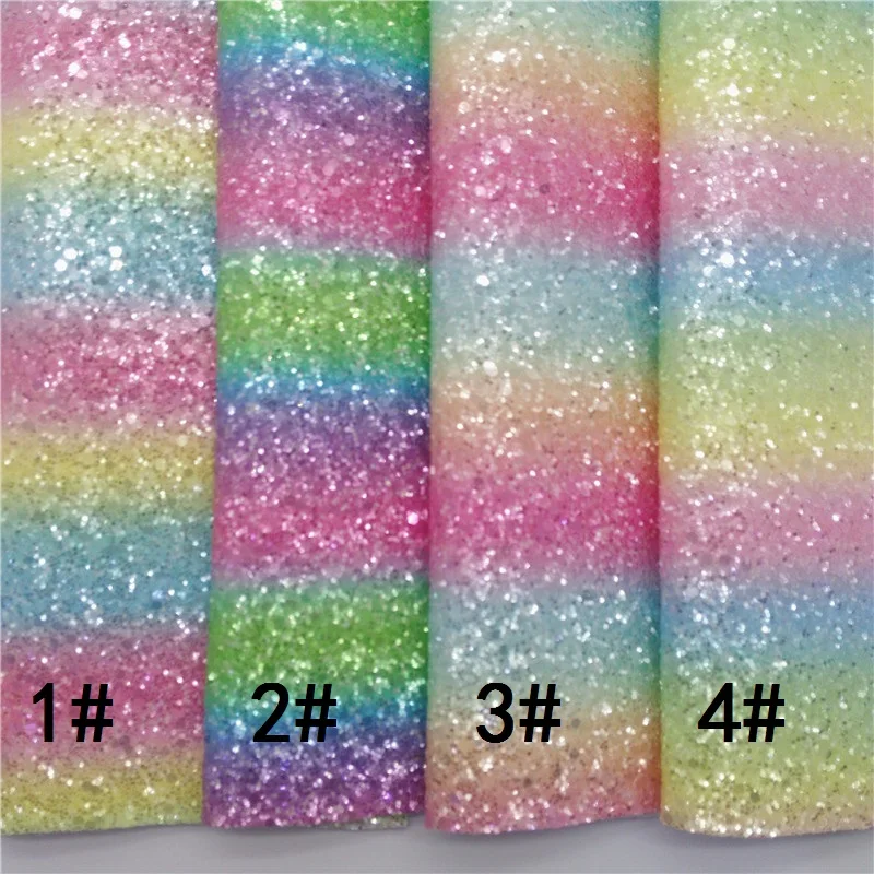 Радужная Хрустальная искусственная виниловая ткань с фетровой подкладкой