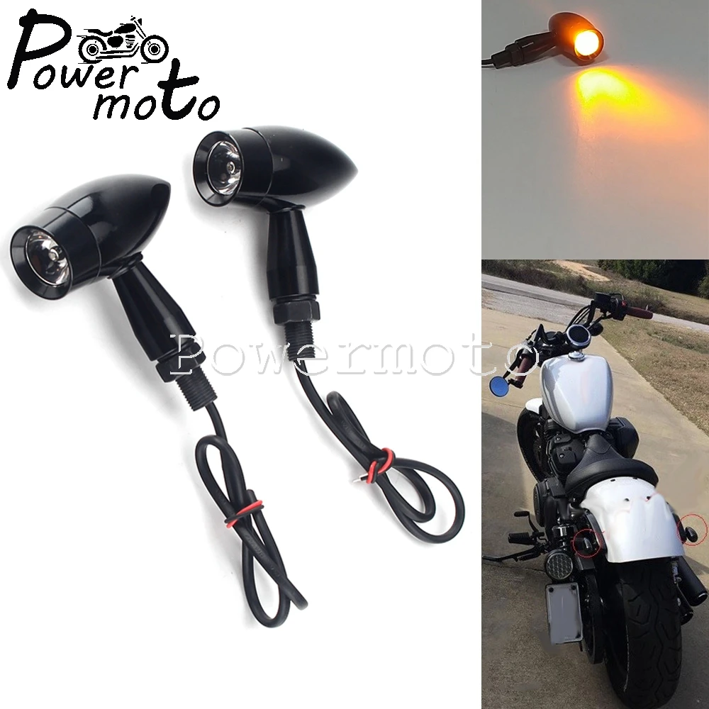 

Motorcycle 10mm Blinker Indicator Light LED Bullet Turn Signals Running Light for Harley Dyna Softail Sportster Chopper Bobber
