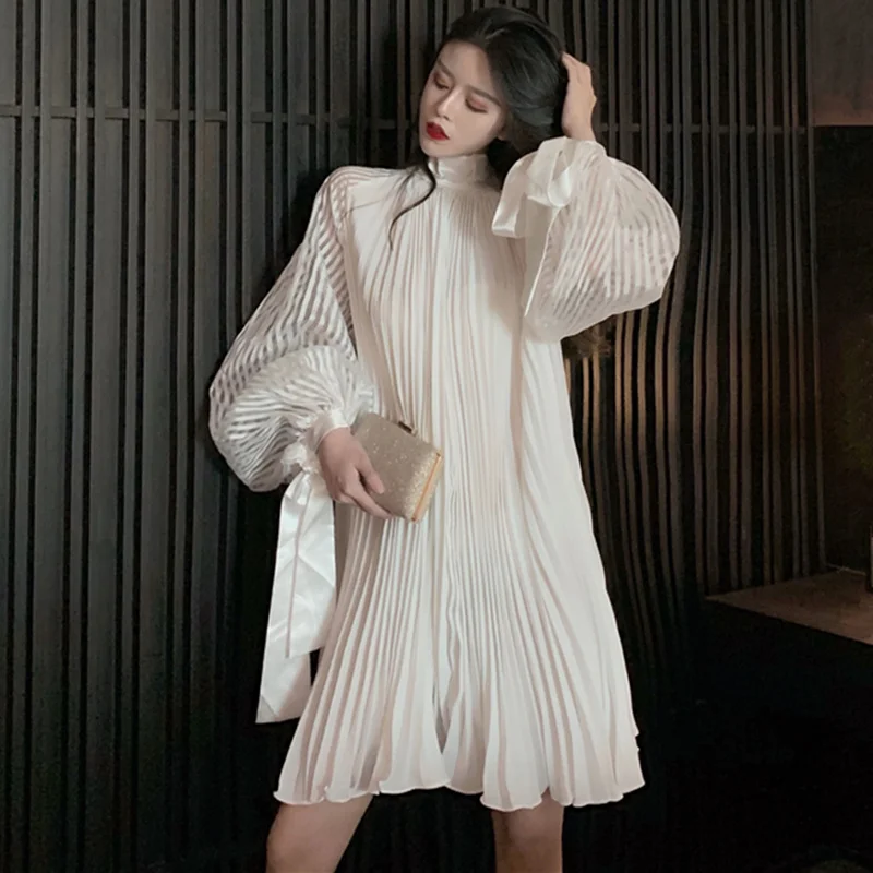 Винтажный дворцовый наряд Стиль со стоячим воротником и рукавами фонариками