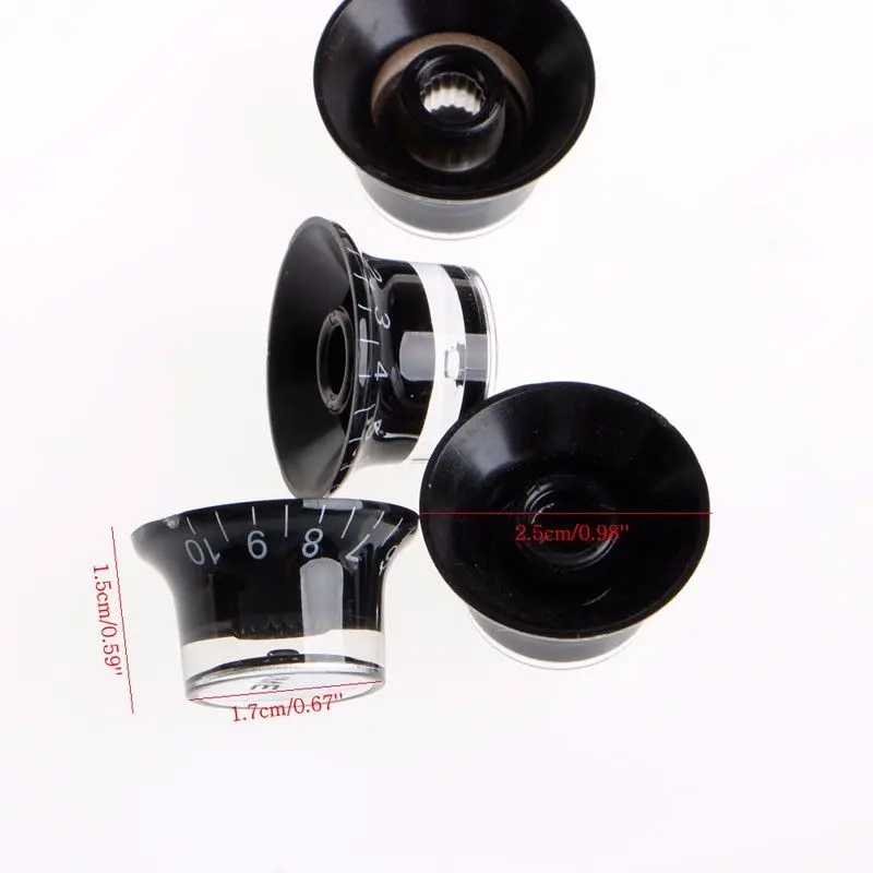 

Guitar 2 Tone 2 Volume Control Knobs Silver Top Hat Bell 6mm Diameter Pots For Gibson Les Paul Epiphone SG Instrument Parts