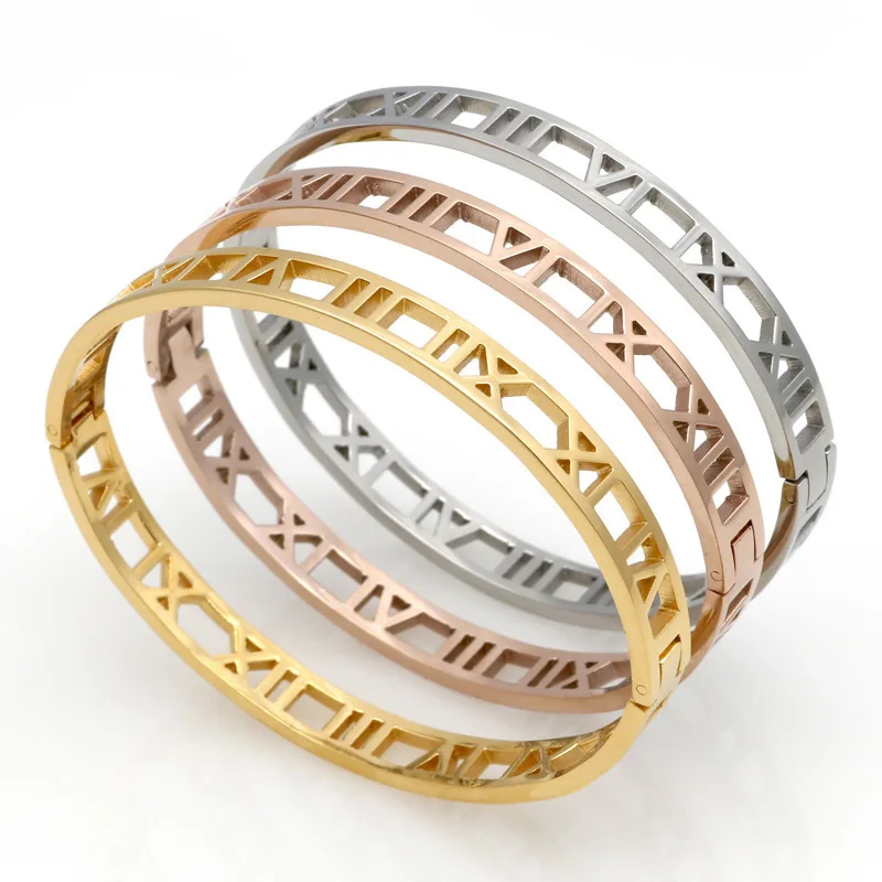 

Fashion Hot Selling Empty Roman Alphabet Number Bracelet Men's New Wild Creative Alphabet Women's Bracelet