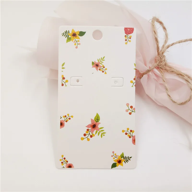 flower 20 шт./лот Крафт ручной работы с любовью карточки для демонстрации серег уха ногтей упаковка бумажные карты - Цвет: flower
