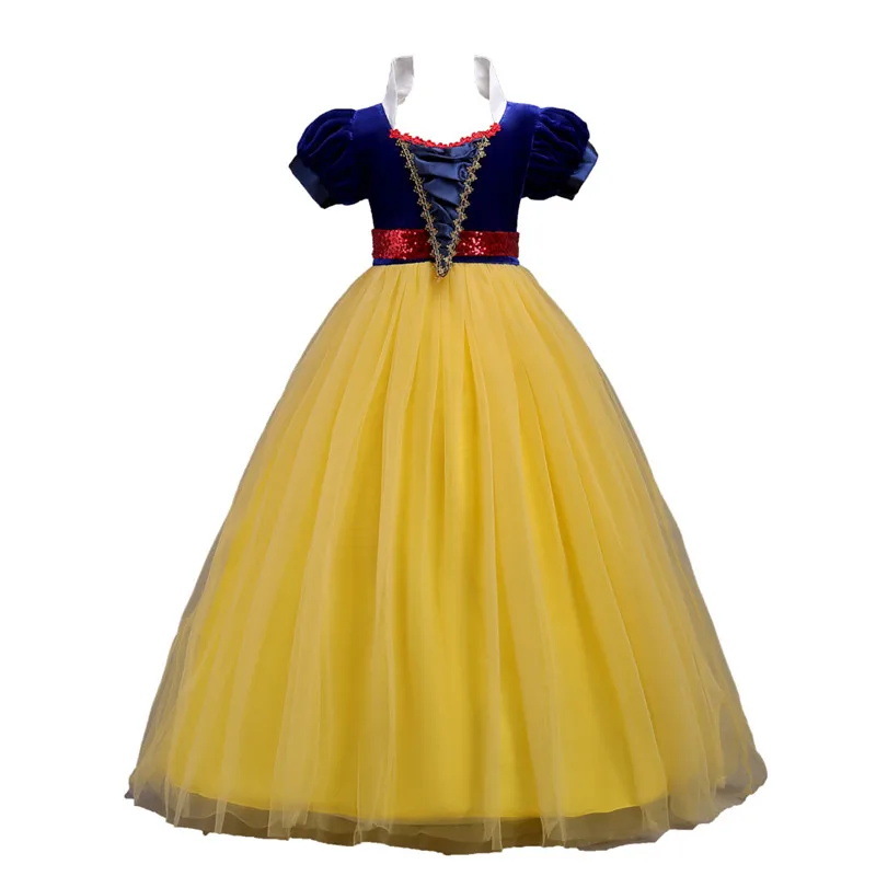 

Girls dress Kids Clothes Long Elegant Vintage Children Flower Girl Ball Gowns Blue and Red Princess Birthday Party Dresses 3-14T