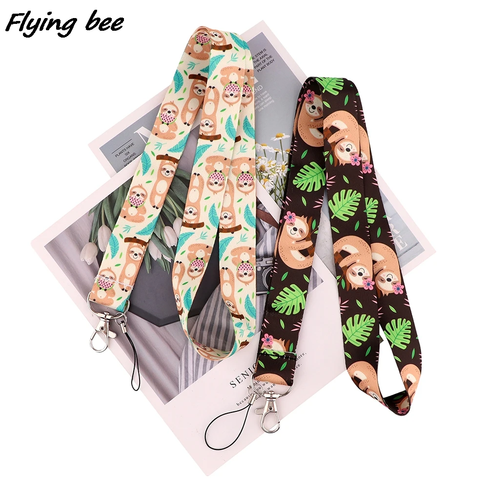 

Flyingbee Kawaii Animal Sloth Creative Lanyards Id Badge Holder Keychain ID Card Pass Gym Badge Holder Lanyard Key Holder X2010