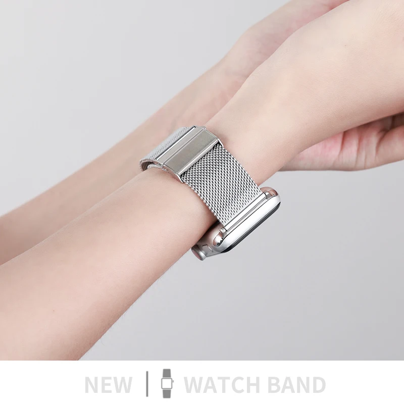 Ремешок для Apple watch Band 44 мм 40 38 42 металлический браслет Миланская петля умных часов