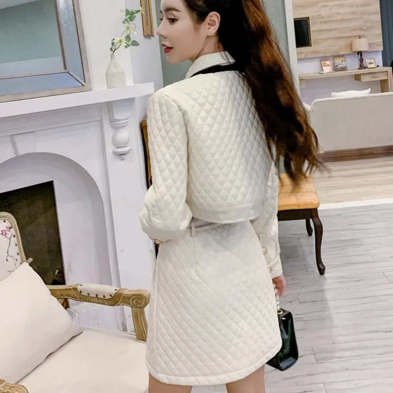 Новинка 2020 милое теплое хлопковое пальто с бантом женские мини юбки комплект из