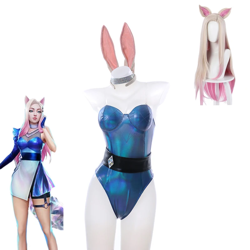 Костюмы для косплея игры LOL Ари KDA Bunny Girl сексуальные комбинезоны платье женский