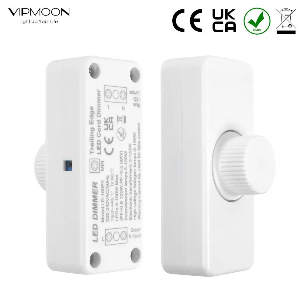 

LED Dimmer AC220-240V 1CH PWM 0-100% Stepless Dimming Adjustable Switch Wireless RF Remote for Led Bulbs Strip UKCA