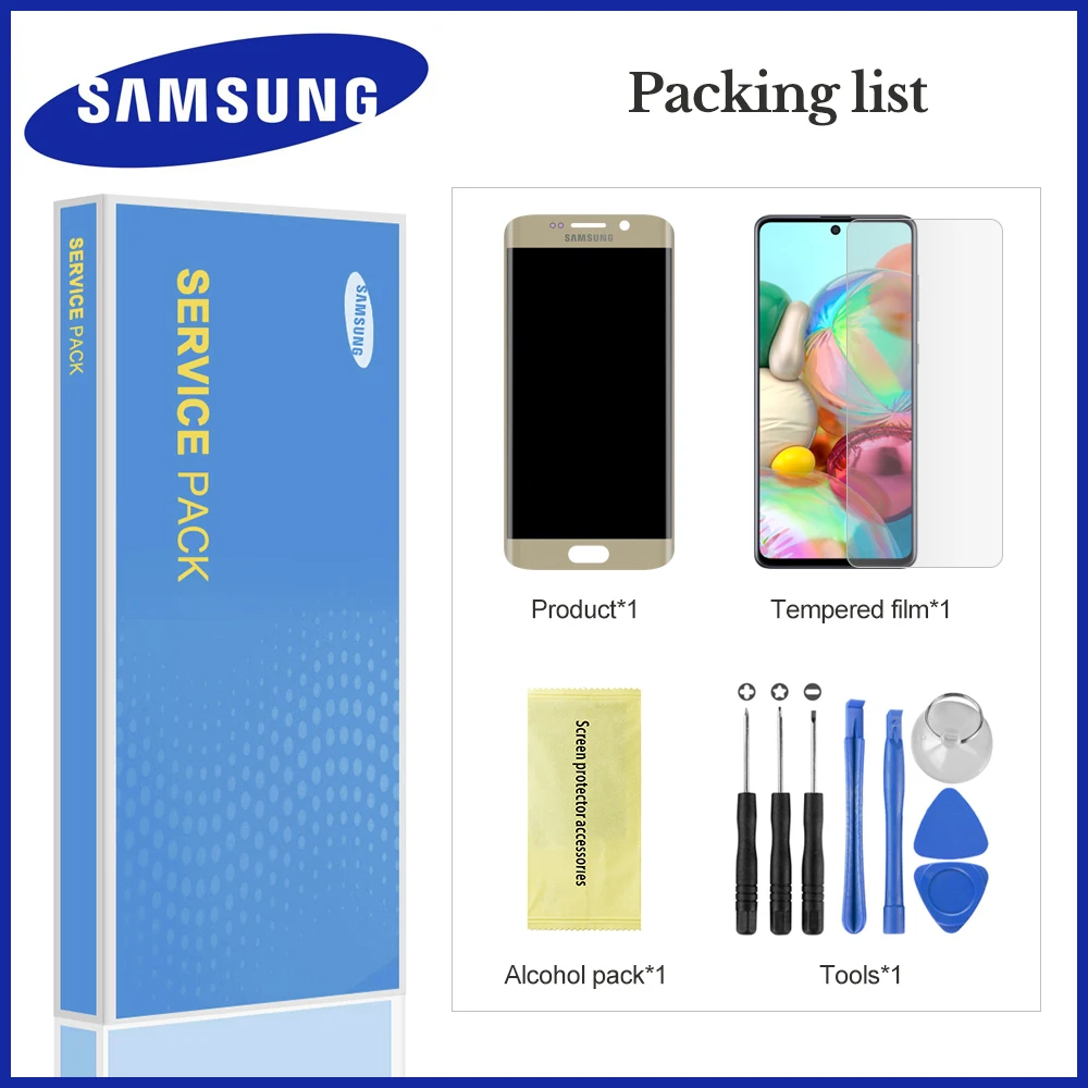 5 1 ''Оригинальный дисплей для SAMSUNG Galaxy S6 edge LCD + рамка G925 G925I G925F сенсорный экран