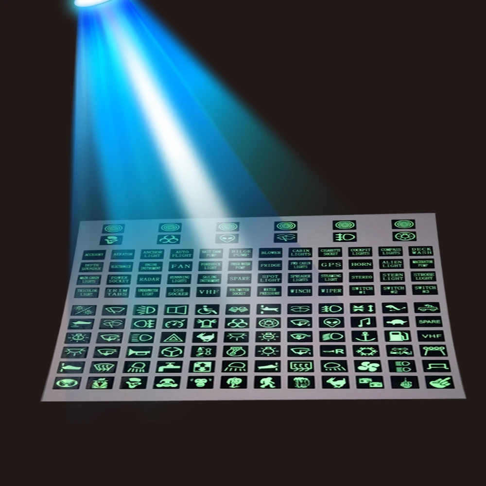 1 лист светящихся автомобильных наклеек приборная панель кнопка наклейка
