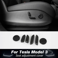 model3 seat adjustment botton trim for tesla model 3 2020 accessories carbon fibre abs 6pcs for tesla three