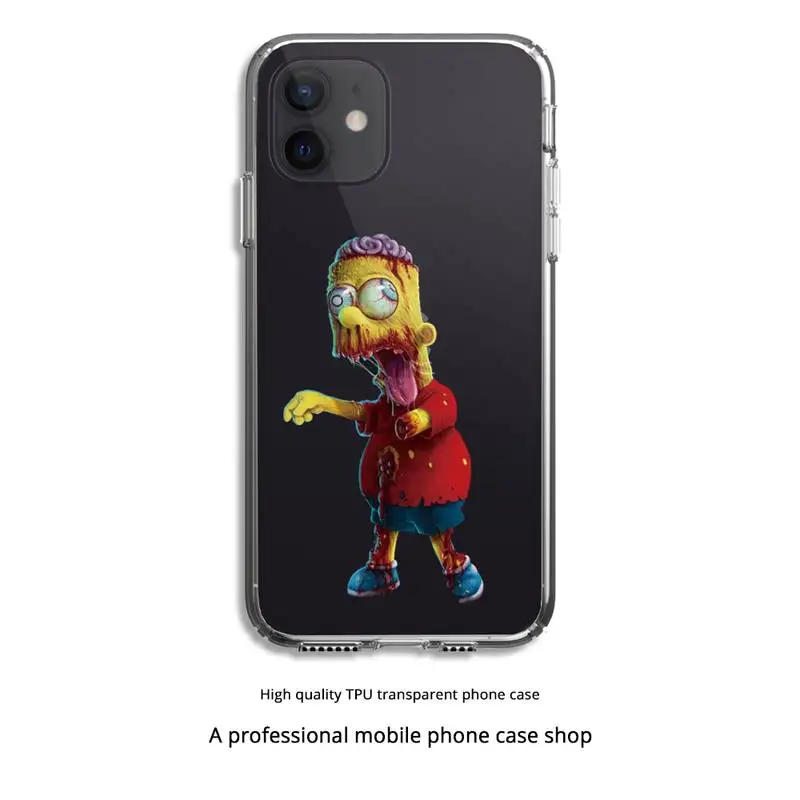 

The Simpson Phone Case Clear Cover For Iphone 5 6 7 8 11 12 plus XR X XS SE2020 11/12PRO Max Transparent Cases