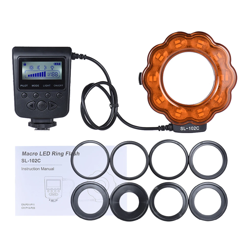 Портативный светодиодный макро кольцевой светильник GN15 заполняющий +