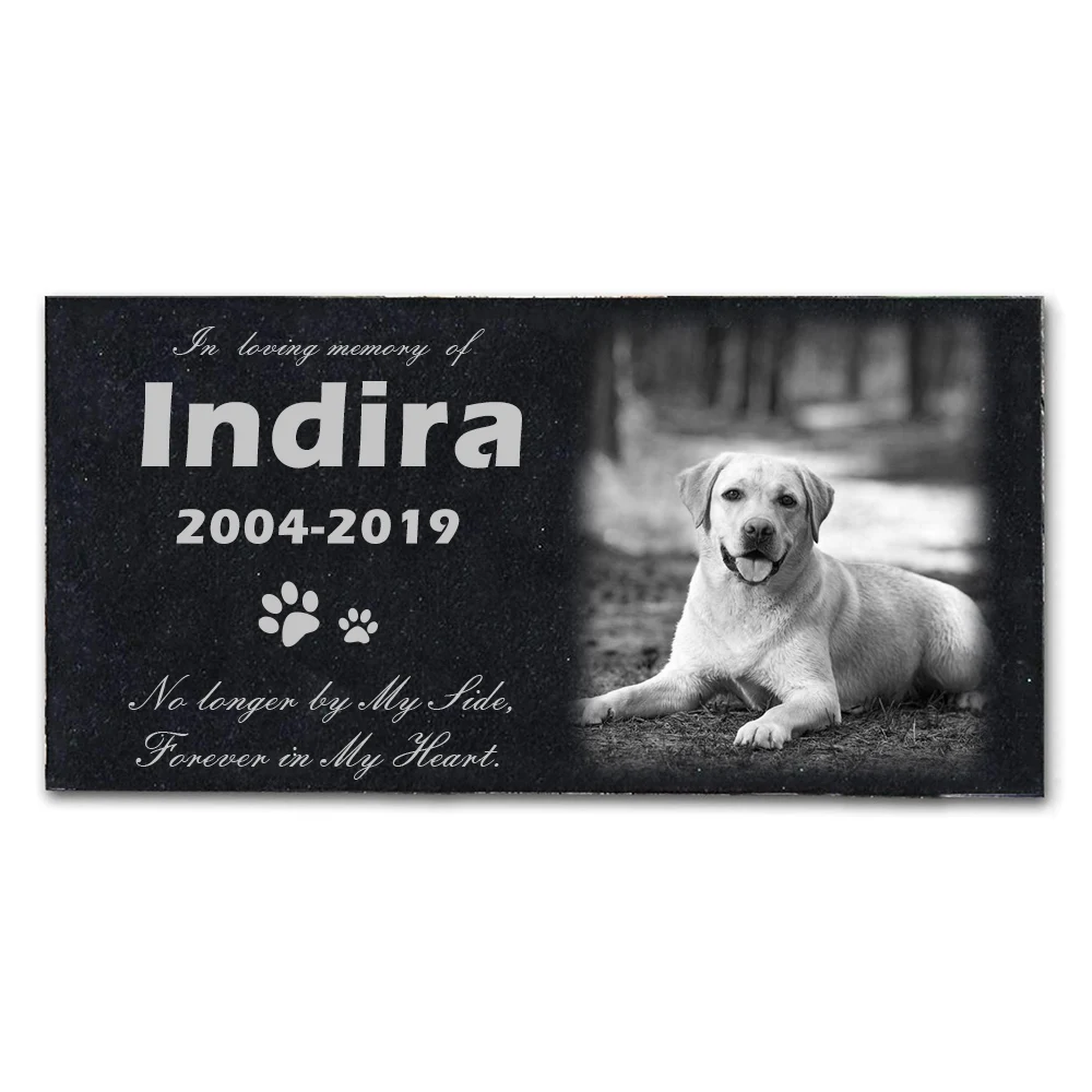 Memorial Tombstone Marble can engrave photos Pet Keepsake Gravestone Tomb Dog Cat For Paw Print Animal ,12