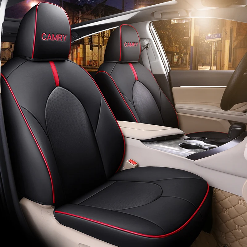 Customized PU Leather Car Seat Cover Set Special For Toyota Camry 70 2018 2019 Auto Protector Cushion Accessories Interior | Автомобили и