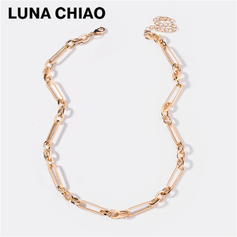 Женские прямоугольные ожерелья цепочки LUNA CHIAO модные ювелирные изделия золотого