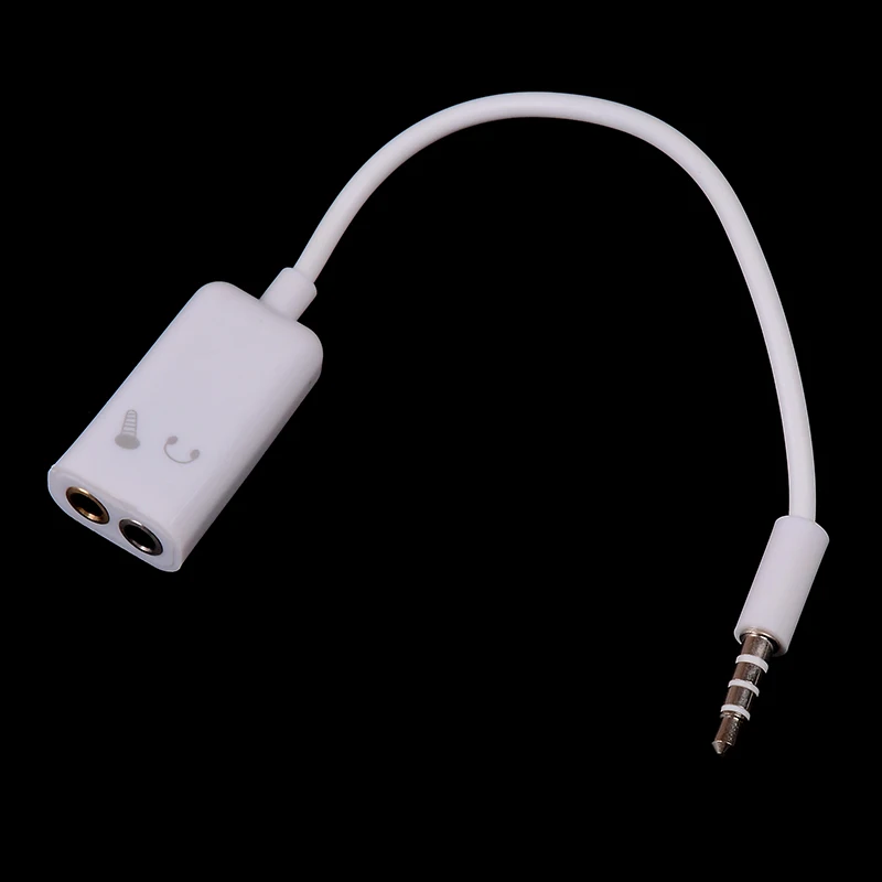 

3.5mm mic audio jack to headphone microphone y splitter cable converter