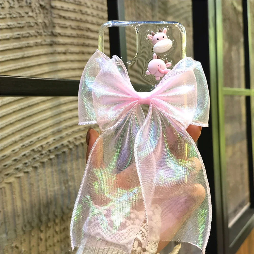 

Vya Luxury Mermaid Laser Butterfly Bow Case For iphone 1211 promax 6 7 8 plus x xr xs max 2021 TPU Transparent phone Back covers