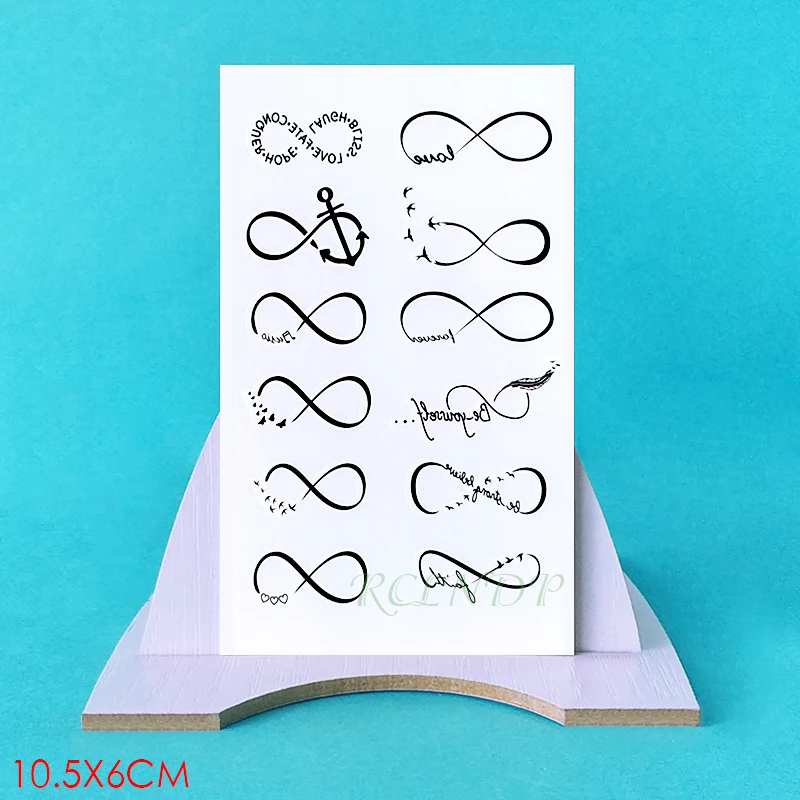 Водостойкая Временная тату-наклейка с буквами номер восемь Милая женская тату