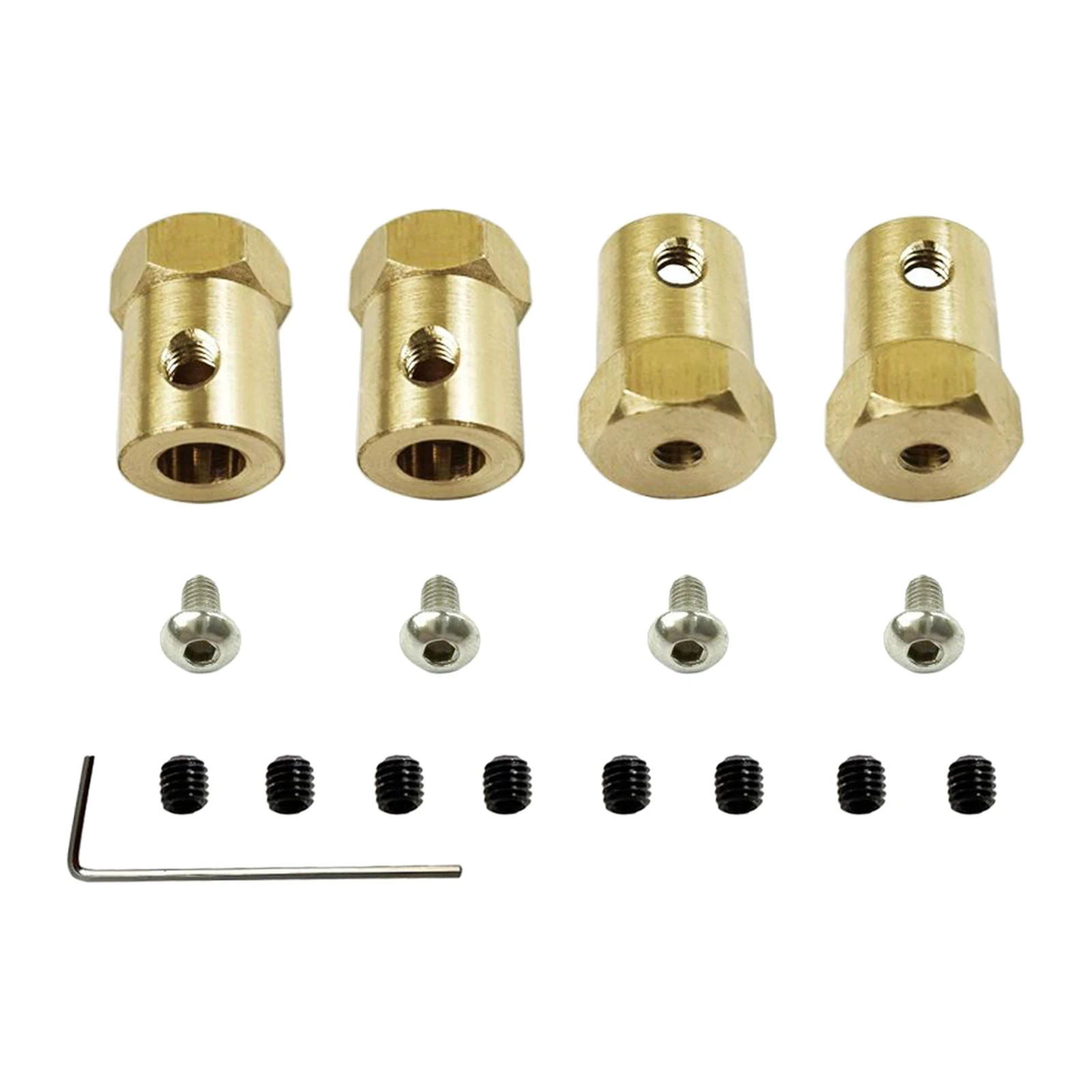 

4 Set 5mm-12mm Extension Adapter Metal Brass 5mm to 12mm Wheel Hub Extension Connector for WPL D12 RC Car